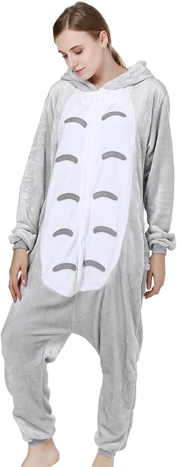 Joystart Adult Onesie Animal Pajamas Unisex Carnival Halloween Cosplay Costume Sleepwear (Small, Totoro)