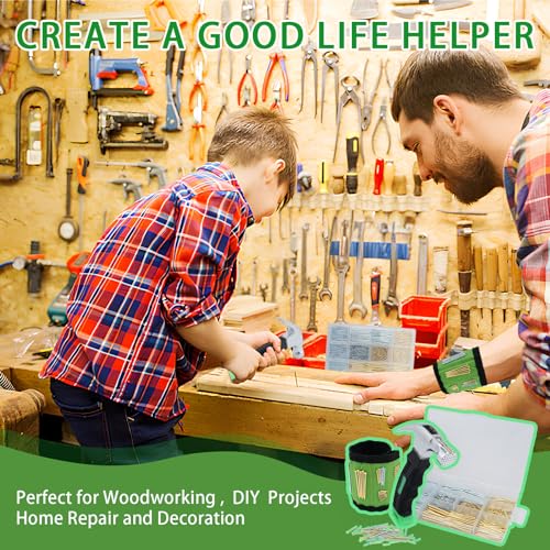 Image of 1002pcs Hardware Nails Assortment Kit, Nails for Hanging Pictures, Small Wall Nails for Hanging, Finishing Nails, Common Wood Nails, Mini 8oz Claw Hammer and Nails Set with Magnetic Wristband