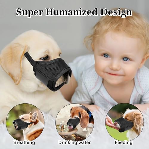Small Dog Muzzle Durable Nylon Dog Training Muzzles Anti Bark Muzzle for Small Dogs Breathable Mesh Soft Chihuahua Muzzles Puppy Mask Prevent for Barking Biting Soft Mask for Dogs (XS: 9-12cm) - Image 7