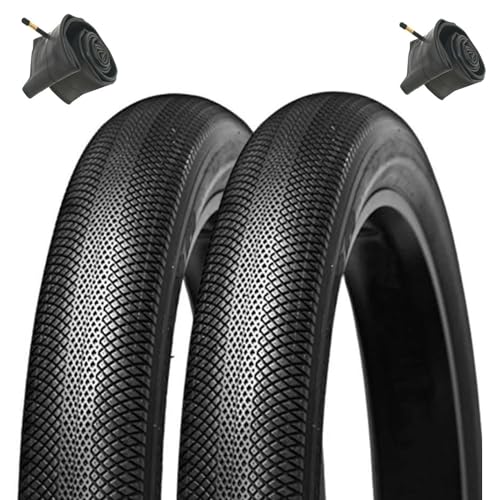 2 COPERTONI 20 X 4.0 X FAT BIKE + 2 CAMERE D'ARIA E-BIKE GOMMA 20'' COPPIA PNEUMATICI STRADALE MTB BICI ELETTRICA NERO RIGIDO 20X4.0 (100-406)