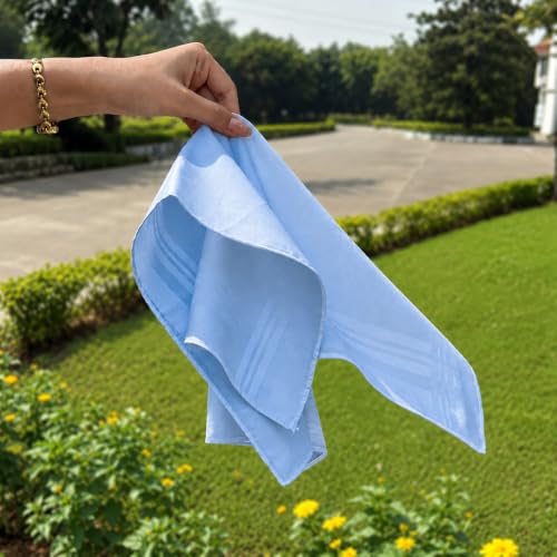 Image of HEELIUM Bamboo Handkerchief for Men & Women | Ultra Soft & Absorbent | Multipurpose Premium Rumal | Large Size 43 x 45 CM