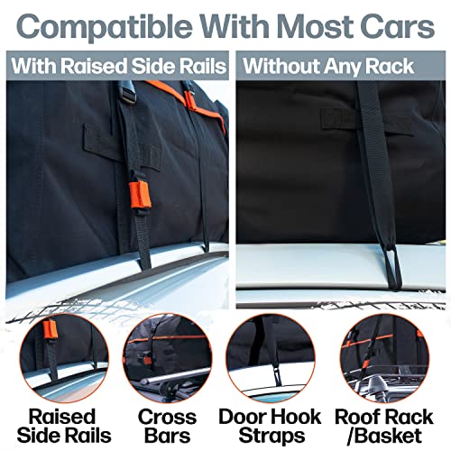 RoofPax Waterproof 19 Cubic Feet Rooftop Cargo Carrier Bag â Heavy Duty Car Roof Storage with Double Zipper & Tie Down Straps â Fits Cars with or Without Roof Rack - Image 3