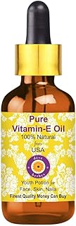 dève herbes Vitamin E Oil with Glass Dropper | Infused | Pure | Non-Sticky | Lightweight | For Facial Care | Men & Women | 15ml (0.50 oz)