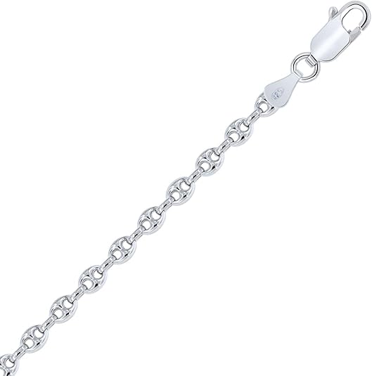 Catenina PLANETYS In Argento 925 Rodiato, Modello Marinara Larghezza 2,3 Mm, Lunghezza A Scelta (40-70 Cm), Made In Italy