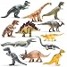 Prextex Realistic Looking 10" Dinosaurs Pack of 12 Large Plastic Assorted Dinosaur Figures