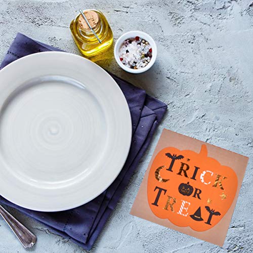 HEMOTON 27 PeÃ§as Guardanapos de Jantar de Halloween Guardanapos de Papel de AbÃ³bora Mesa de Hallow