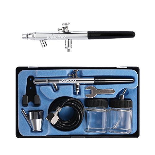 KKmoon Siphon Feed Dual Action 0.35mm Airbrush Kit Spray Gun Air Brush