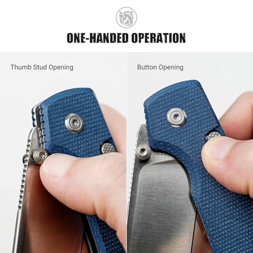 Image of Vosteed Raccoon2.0 EDC Folding Pocket knife with Clip, Top Liner Lock Knife with 3.25 inch Sandvik 14C28N Steel Blade, Micarta Handle for Camping, Hiking - A2905