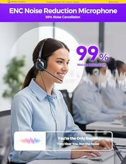 Rownfusny USB Headset with Microphone for PC, Computer Headset with Microphone Noise Canceling Mic for Laptop Call Center Wired Headset with Mic for Work Zoom Skype Teams from Office Home (Black)