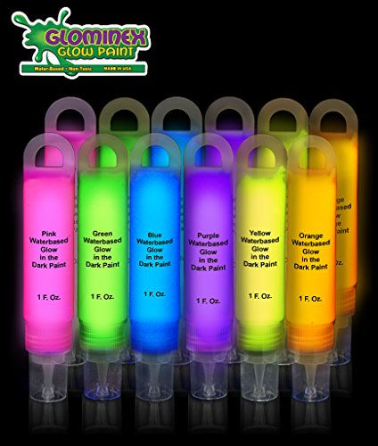 Glominex H61 Glow Paint 1 oz Assorted Tubes - 12ct