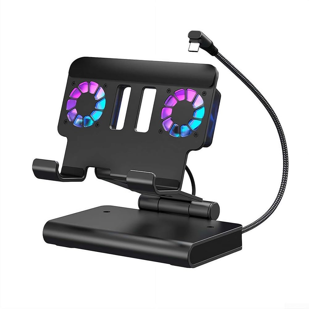 Supporto Verticale Raffreddatore per Console per Nintendo Switch 2 - Base Caricabatterie con 3 Velocità Ventilatore Esterno e Porte USB Estensione
