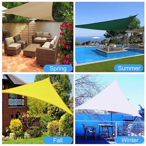 Voile d'ombrage triangulaire imperméable avec haute protection UV 95% pour l'été