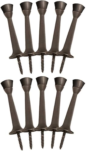 Miniatura 25 de Paquete de 10 topes de puerta de resorte de latón pulido, tapón de puerta flexible con punta de goma - Tope de puerta de resorte - Design House