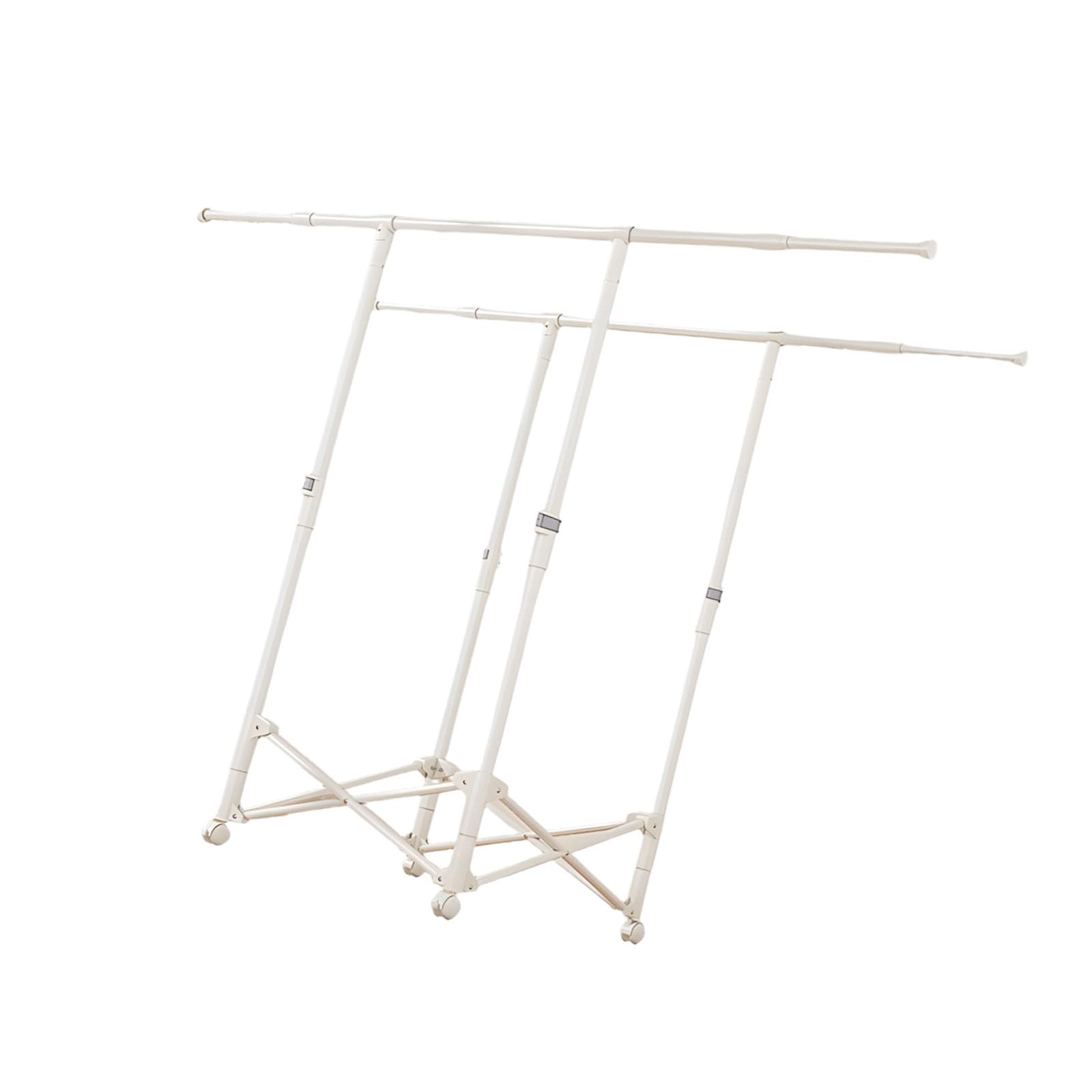 Buxuaaaa Variable Height Metal Clothes Dryer with Reinforced X Structure and Smooth Indoor Outdoor Drying Stand