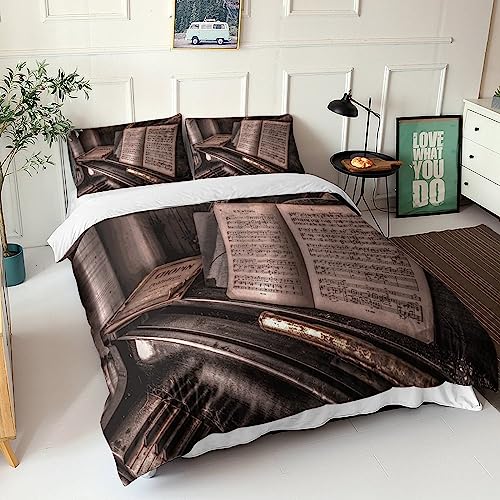 Housse de couette music notation parure de lit 3D lit king 3 pièces SCOOVY