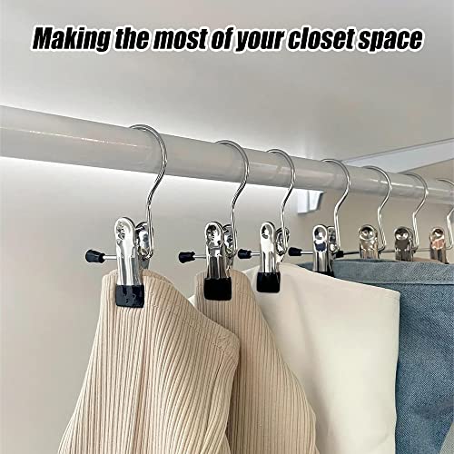 30 Stück tragbare Wäschehaken Clips, HAOTIAN-X Anti-Rutsch-Stiefel Kleiderbügel aus Edelstahl, Hochbelastbar Multi-Funktions Einzelne Kleidungsnadeln Hanging Hold Clips für Home Reisen Mantel Hüte