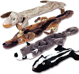 Bojafa Squeaky Dog Toys Indestructible, No Stuffing Soft Dog Plush Toys for Boredom Small Medium Large Dogs Chew Swallow, Durable Christmas Dog Toys Gift (4 Pack, 24 Inch)