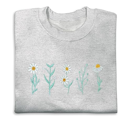NACRE APPAREL Daisy Lover Embroidered Sweatshirt Wildflowers