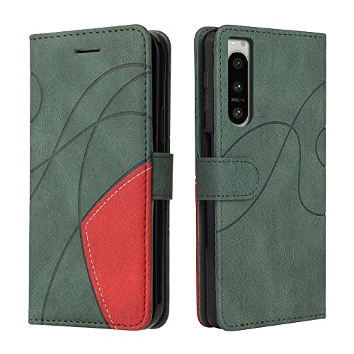 CXTcase for Sony Xperia 5 IV Case,Wallet PU Leather Flip Folio Case Cover with Card Holder Slots Magnetic Closure,Protective Phone Case for Sony Xperia 5 IV,Green