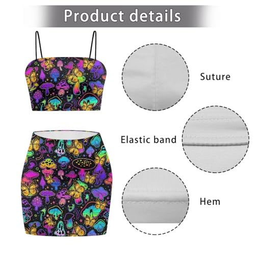 Image of 2025 Sexy Spaghetti Strap Crop Tops and Bodycon Skirt Casual 2 Piece Set S-4XL