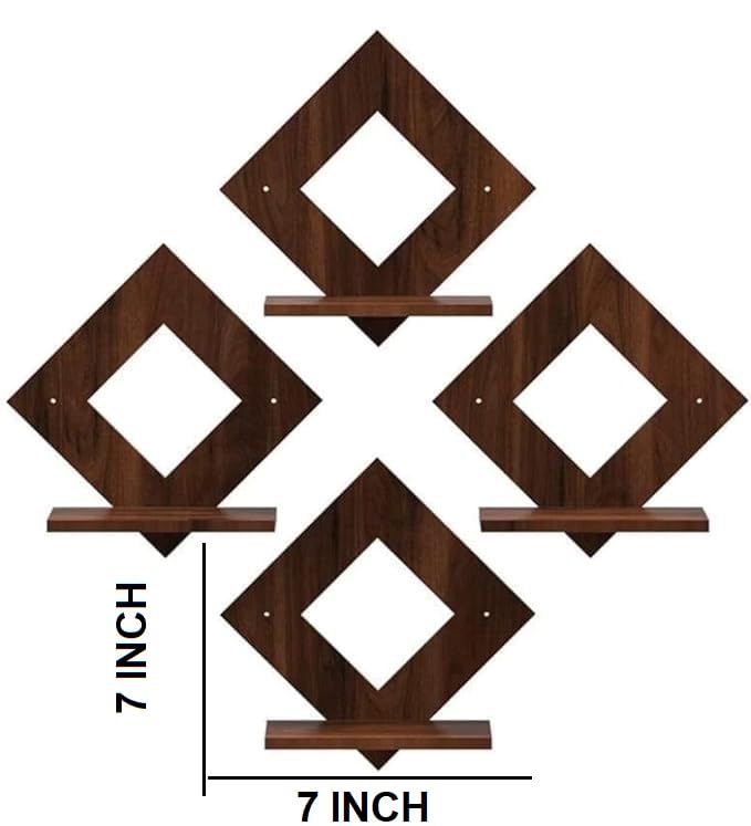KV Art Wooden Wall Shelf Shelves Art Hanging Decor for Wall. Home Decor Floating Display Rack Shelves Artwork for Living Room Kitchen Bedroom Ideal for Gifting (Kite Combo 8 Set) Size 14x14 INCH offers donot miss