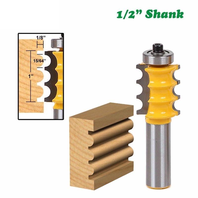 5pcs 1/2 pollici gambo armadio porta superiore punte del router set intaglio del legno coltello lega di carburo più grave punte di fresatura convesse