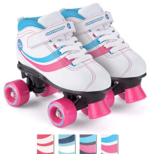 Chica Toyrific - Patines Retro, color Blanco White/Blue/Pink/Black, talla 29