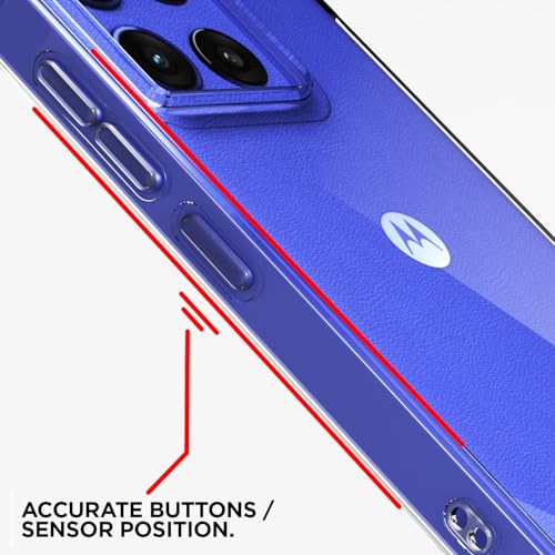 Image of Pikkme Back Cover for Motorola Moto Edge 60 Stylus 5G Raised Edges Shockproof Clear PC + TPU Transparent Protective Phone Bumper Case(Transparent)