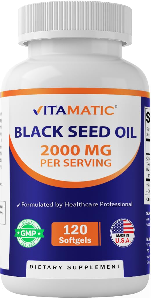 Vitamatic, Black Seed Oil, 120 Softgels (1,000mg per capsule)