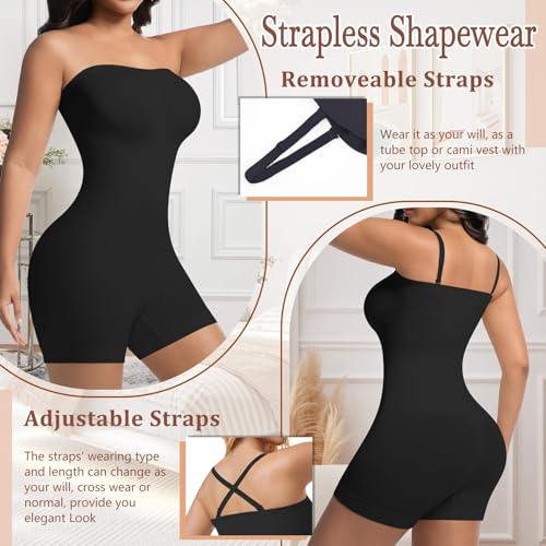 ONEW Strapless Shapewear Bodysuit for Women Under Dress Tummy Control Full Body Shaper Seamless Butt Lifter Thigh Slimmer2