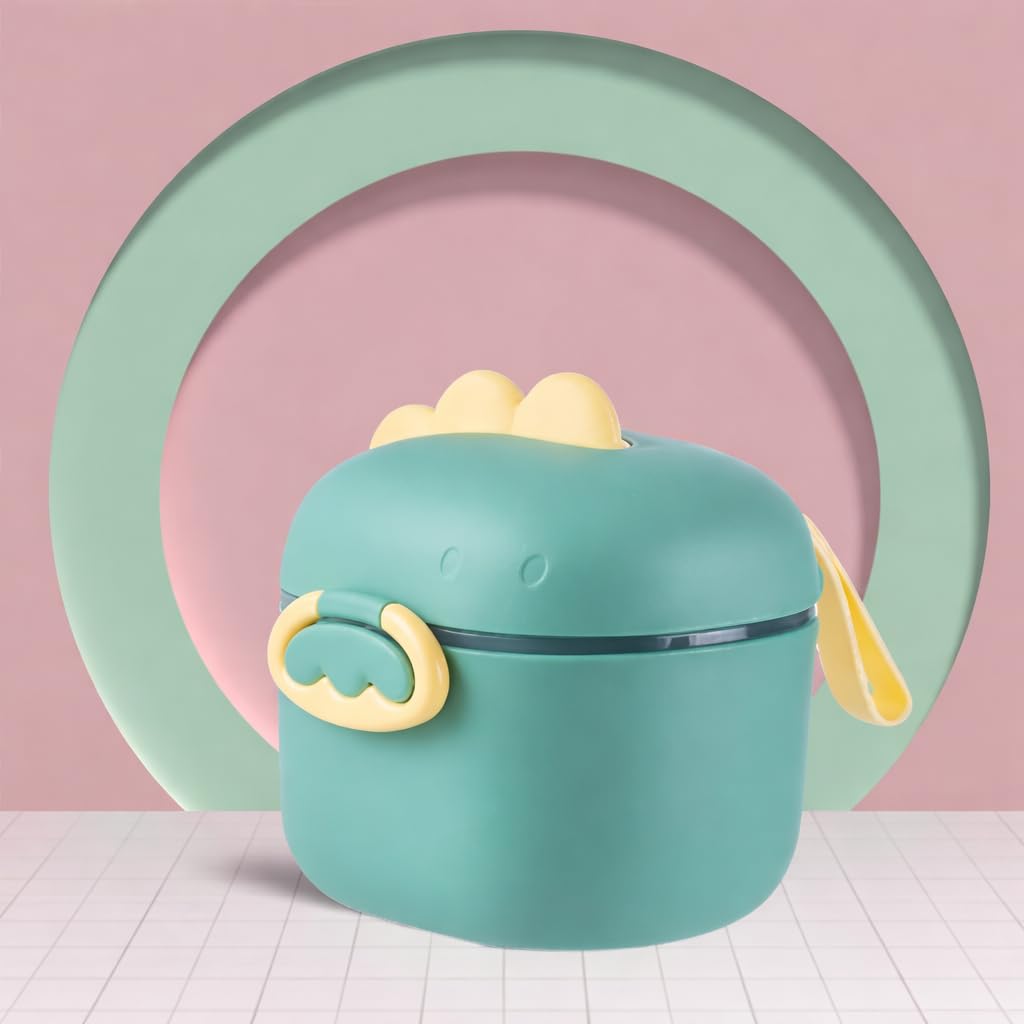 Baby Milk Powder Container 400 ml | Airtight Formula Storage Box with Measuring Spoon | BPA Free | Travel Friendly | Green Color-image-4