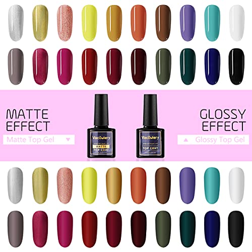 UV Gel Nagellack Set 23 Stück 7.5ml Gel Nail Polish mit Unterlack Überlack Mattem Decklack UV Farbgel für Nailart Salon… – Bild 4