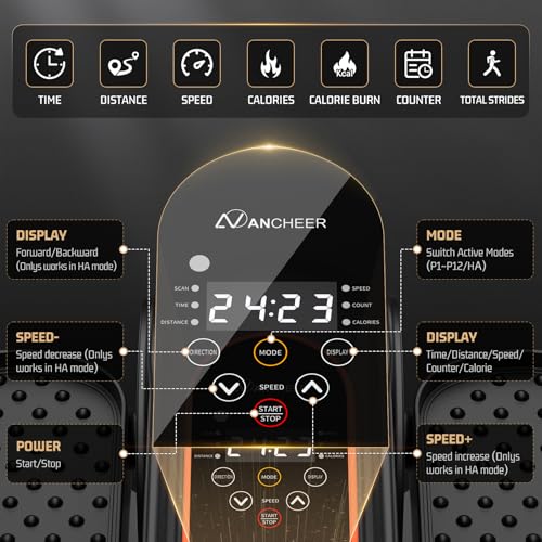 Image of ANCHEER Under Desk Elliptical Machine - Electric Elliptical Leg Exerciser for Seniors with 12 Speeds & Remote Control, Portable Quiet Pedal Exerciser Machine for Home Office