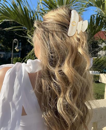 Image of LILIE&WHITE Acrylic Letter Hair Clips For Women Stylish O Initial Hair Claw Alphabet Hair Clip Fashion Glitter Monogram Claw Clip Elegant And Durable Hair Accessory Large Hair Clips O