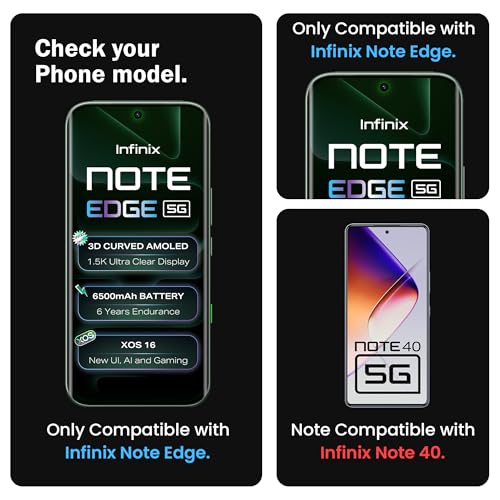 Image of FIRST MART Military-Grade Gorilla UV Tempered Glass for Infinix Note Edge - 9H Hardness, Edge-to-Edge, Bubble-Free | Black