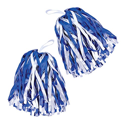 Blue & White Pom Pom, 1 Pair, Stylish Design, Perfect Accessory for Team Spirit Photos Sports Events, Dancing