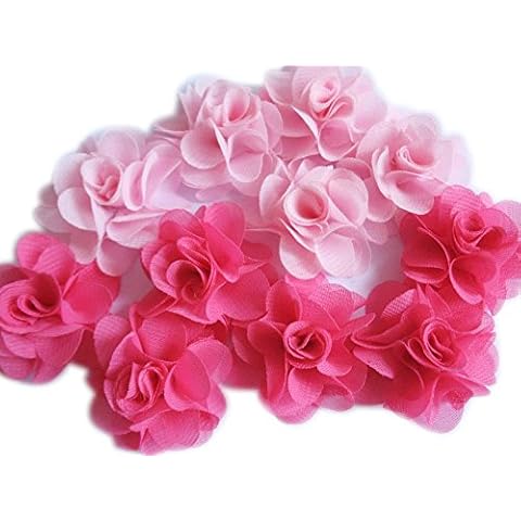YYCRAFT Diademas de gasa con flores rosas (30 unidades) Cover