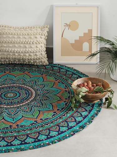 Popular Handicrafts Round tapestry Indian Ombre Mandala Roundie Beach Throw Tapestry wall hanging Hippy Boho Gypsy Cotton Tablecloth Yoga Sheet 50