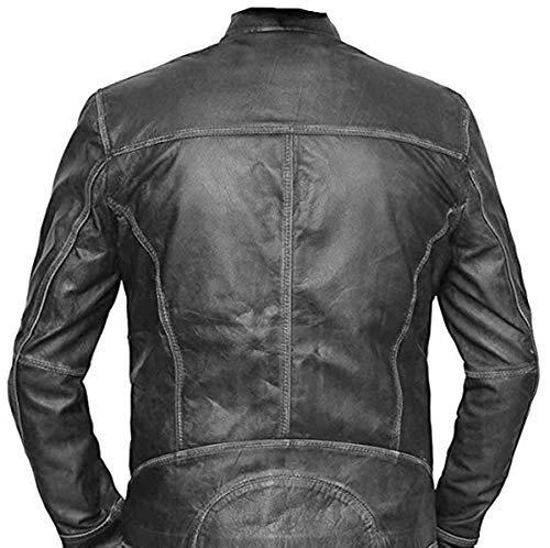 Image of SID Mens Military Brown Tough Lambskin Leather Jacket, Biker Jacket