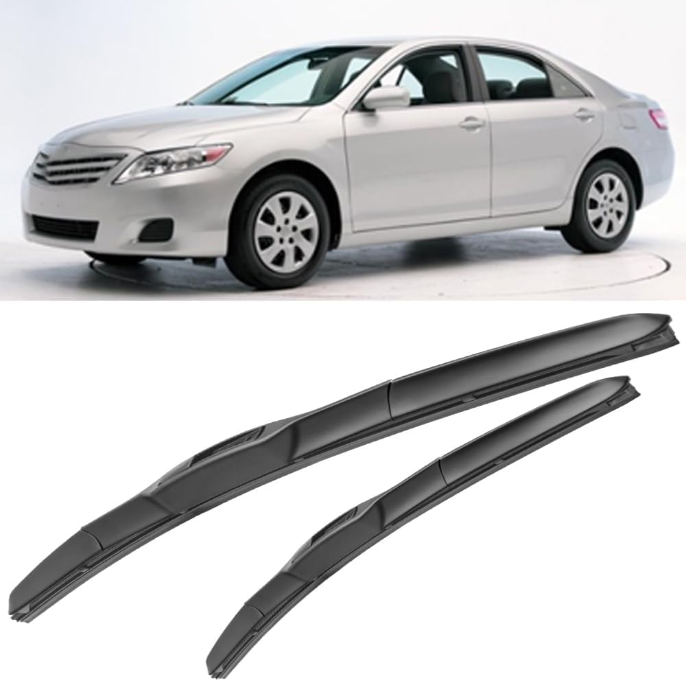 RESKIU Car Front Windshield Wiper Blade Set Replacement for Toyota Camry 2007-2011, All Season Windscreen Wipers Quiet Easy Installation