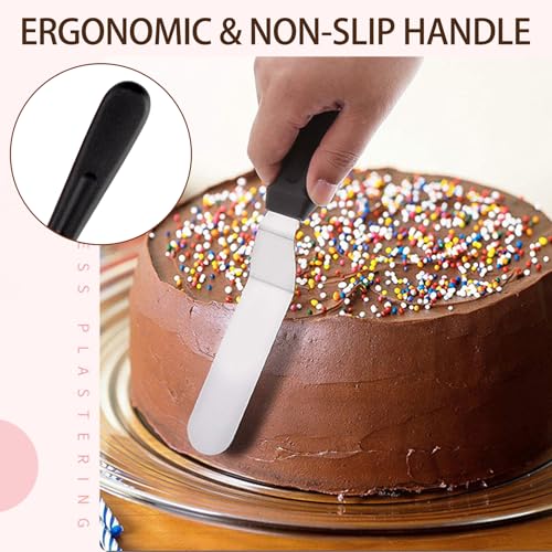 Palette Knife Cake Decorating Tool Set – Stainless Steel 6-inch Spatula for Smoothing Icing and Pastries + 1 Cake Lifter - Image 4