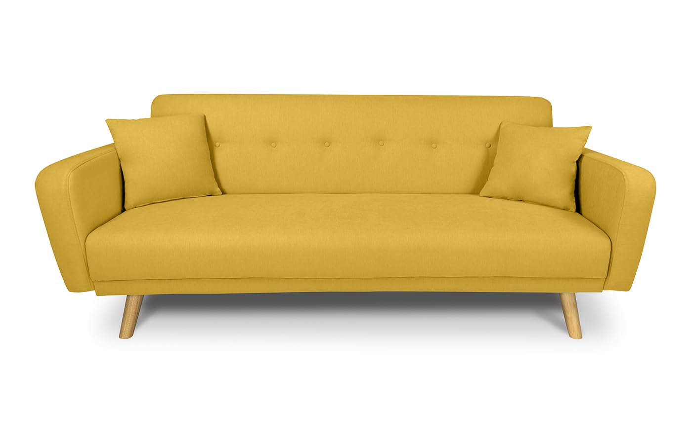SAMIRA Divano letto clic clac in tessuto, divano 3 posti mod. Henry (Giallo)
