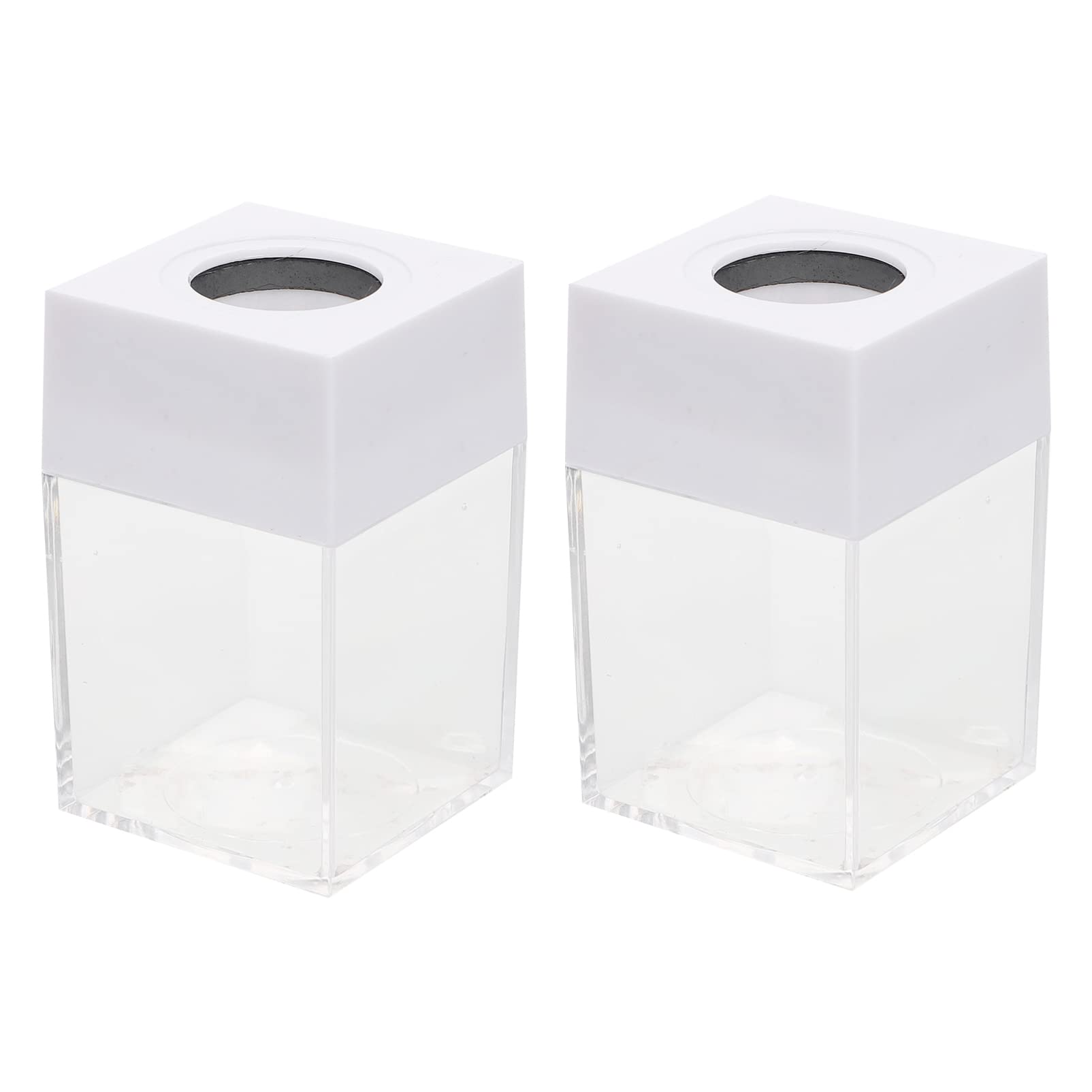 Kisangel Paper Clip Holders Set of 2 Clear Storage Buckets 2.79X1.65X1.65In Desk Organizers for Clips Pins Small Office Accessories