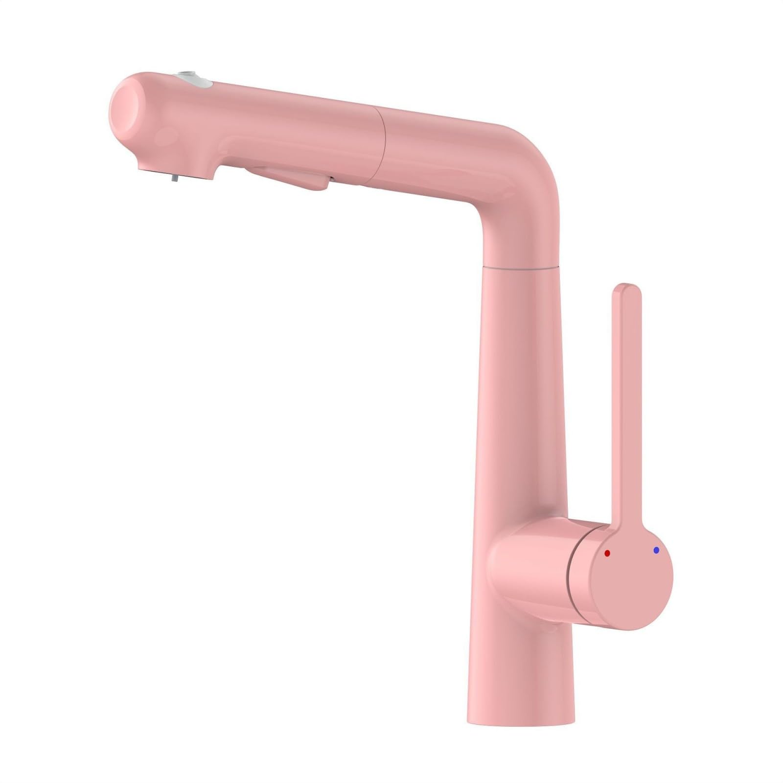 Fanjubei Pink Zinc Alloy Hot And Cold Pull-Out Washbasin Faucet,