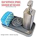 Kitchen Sink Organizer | Soap Caddy and Sponge Holder | Silicone Tray for Sponges, Soap Dispenser, Scrubber and Other Dishwashing Accessories - Gray