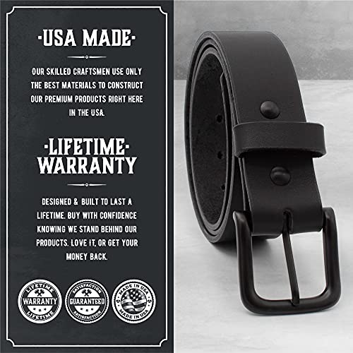 Main Street Forge The Huntsman - Full Grain Leather Black Belt - Made in USA - Men's Leather Belt2