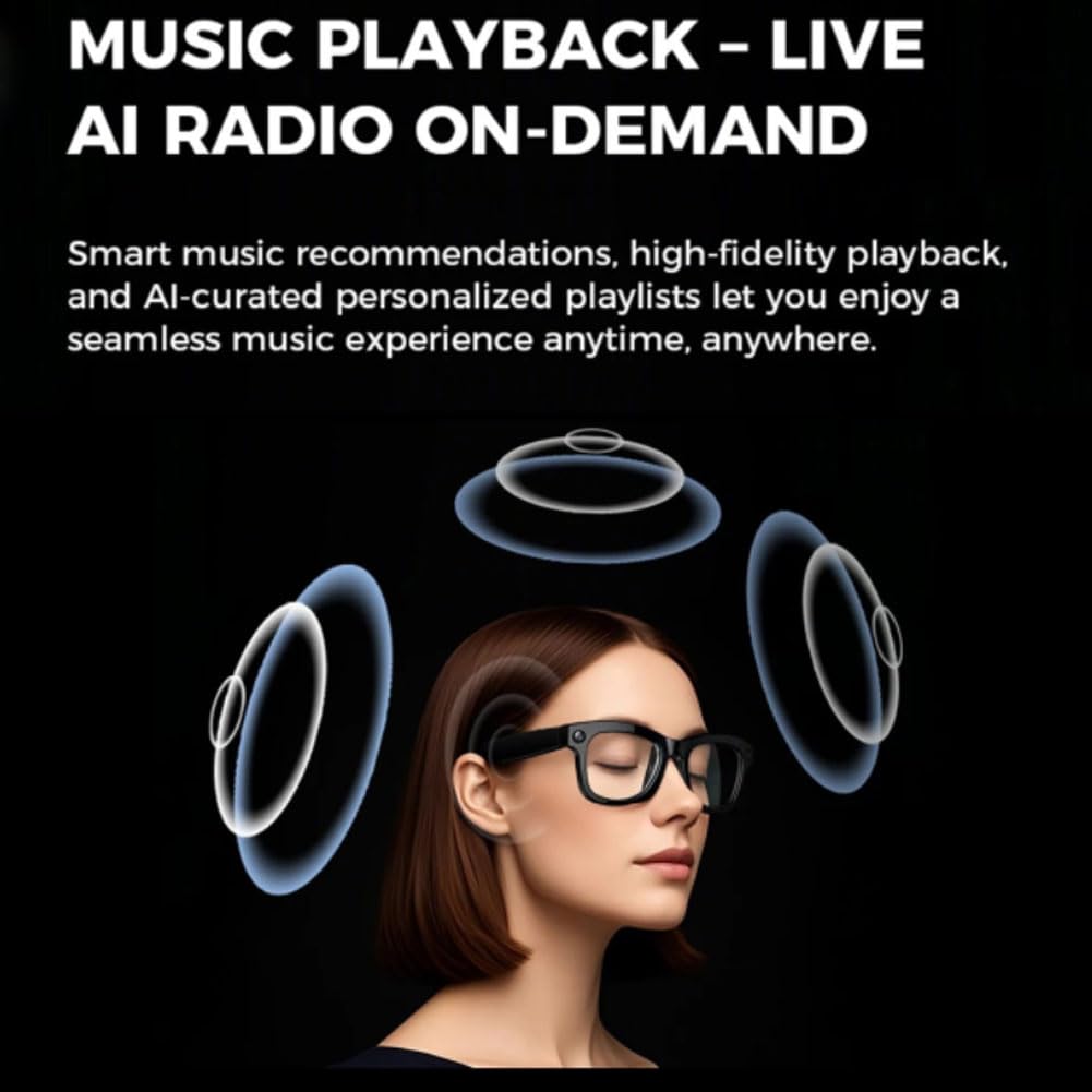 Occhiali con Telecamera, Occhiali Smart Occhiali Intelligenti Occhiali Bluetooth Uomo Ai Glasses Occhiali Ai Occhiali Intelligenti Bluetooth B