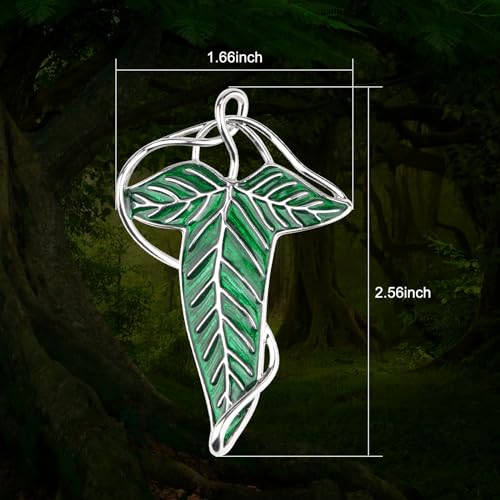 EKZ Elegance Elven Green Tree Leaf Enamel Pin,Cloak Clasp Brooches Elven Keepsake Pin for Luck and Mystery – Perfect for Christmas Festive Attire and Cosplay Jewelry3
