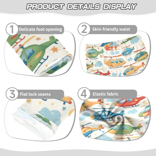 Wusikd Cartoon Helicopters Girls' Leggings Toddler Doodles Stars Kids Yoga Pants Dance Active Tights 4T3