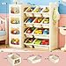 Toy Storage Organizer with 4 Drawers and 10 Bins, 4-Tier Bookshelf with Removable Storage Bins, Cute Bear Cartoon Design, Sturdy Organizer for Playroom, Nursery, Classroom